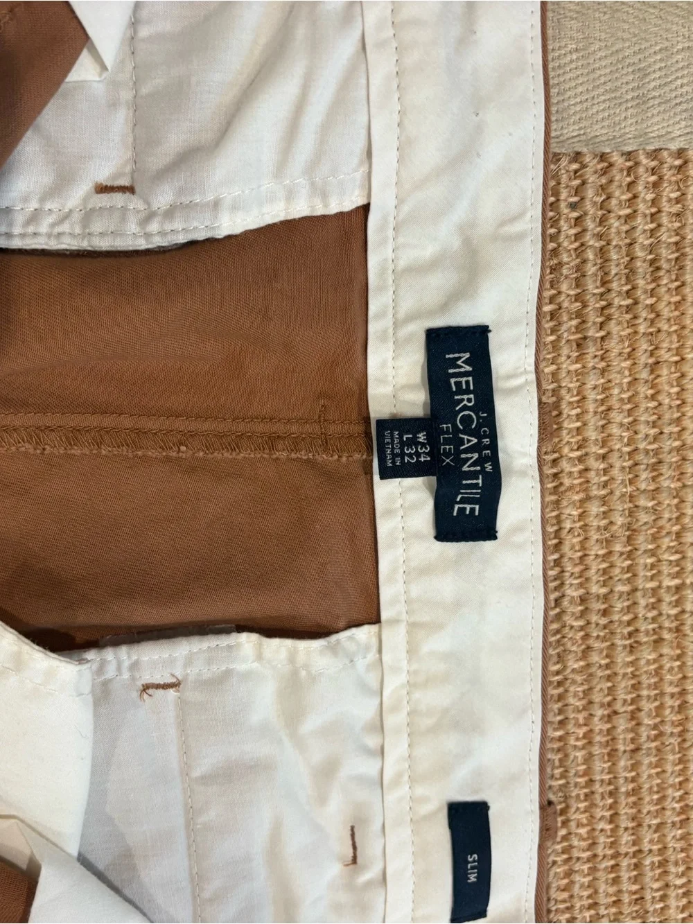 J. Crew Men's Chinos in Warm Brown